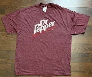Vintage Dr Pepper Shirt XL Heather Burgundy Made in USA Fabric